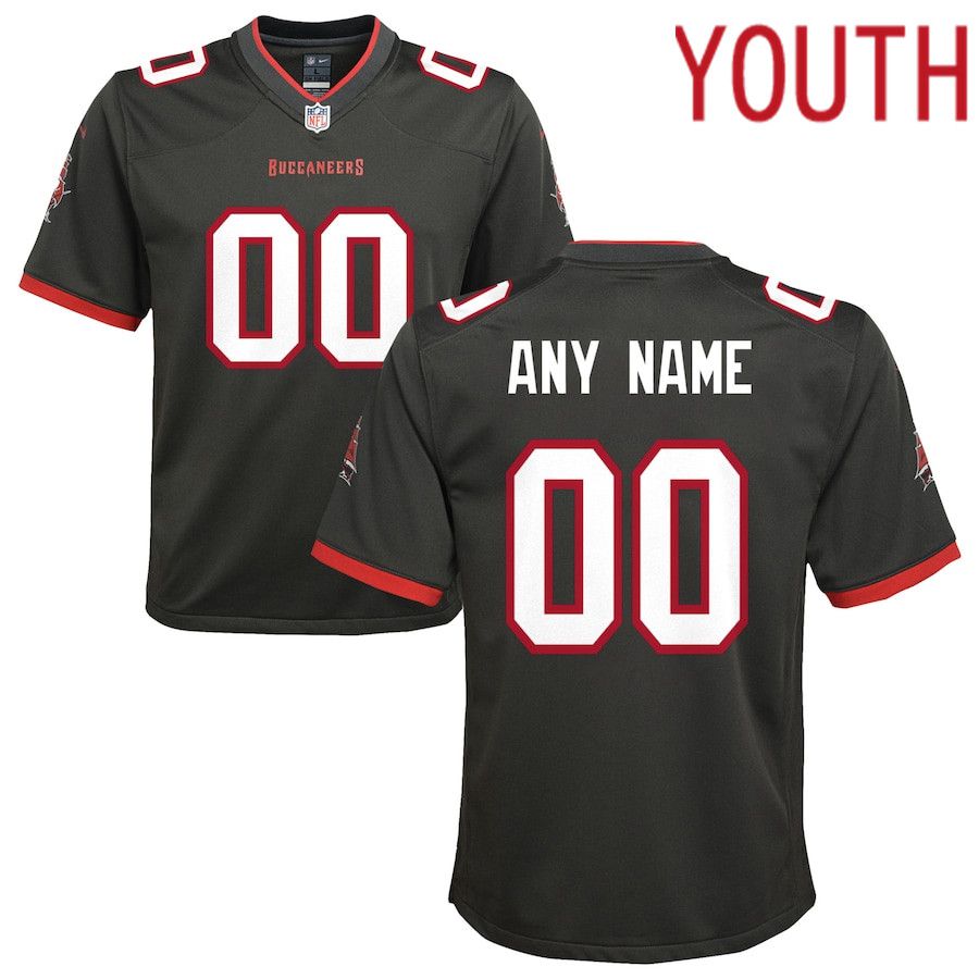 Youth Tampa Bay Buccaneers Nike Pewter Alternate Custom Game NFL Jersey->->Custom Jersey